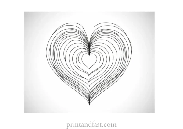 heart coloring page easy