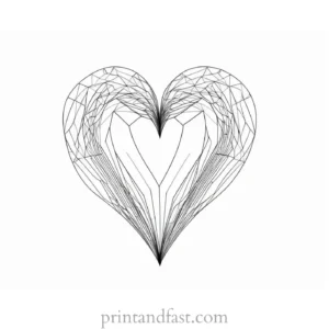 heart coloring page geometric