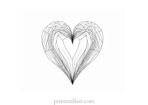 heart coloring page geometric