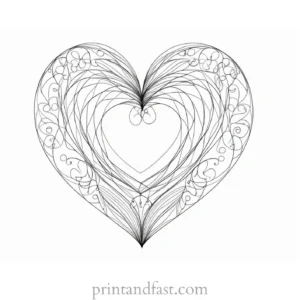 heart coloring page love