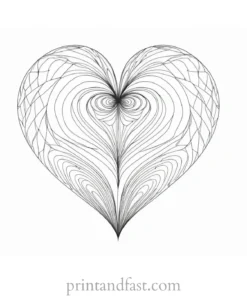 heart coloring page modern