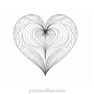 heart coloring page modern