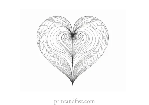 heart coloring page modern