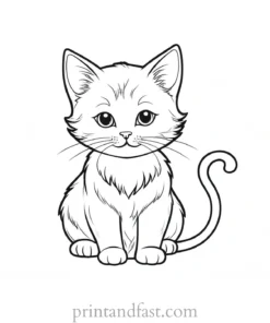 holiday kitten coloring page