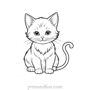 holiday kitten coloring page