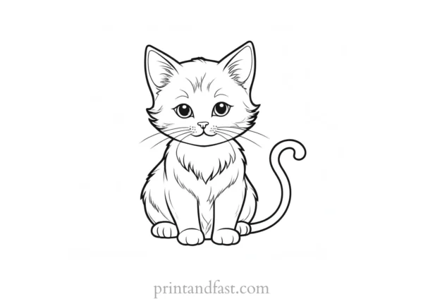 holiday kitten coloring page