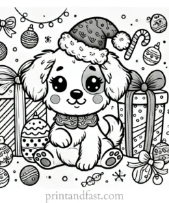 holiday puppy coloring page