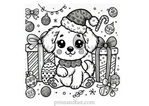 holiday puppy coloring page