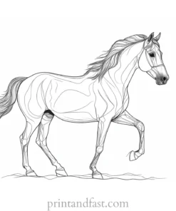 horse coloring page advanced