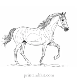 horse coloring page advanced