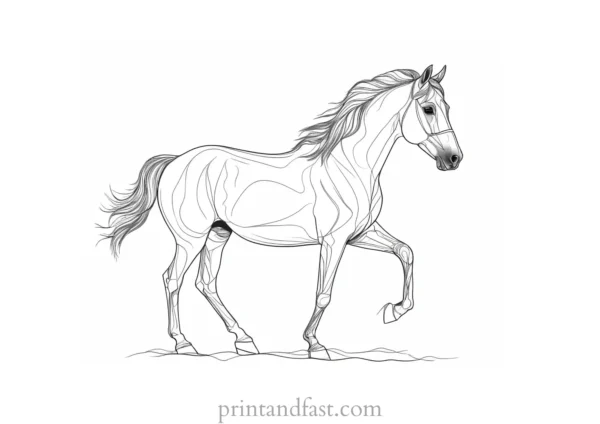 horse coloring page advanced