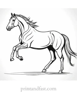 horse coloring page black and white