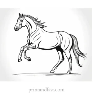 horse coloring page black and white