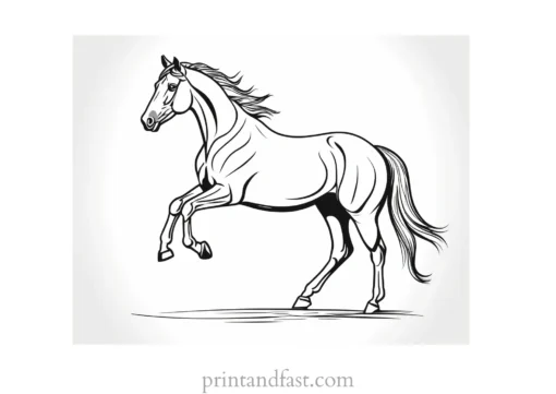 horse coloring page black and white