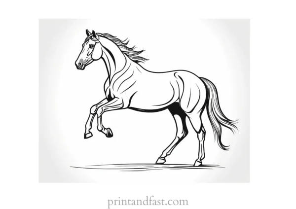 horse coloring page black and white