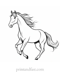 horse coloring page cute