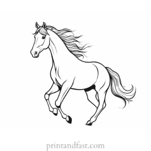 horse coloring page cute