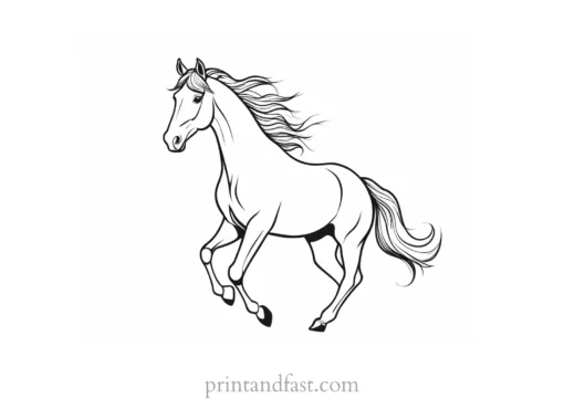 horse coloring page cute