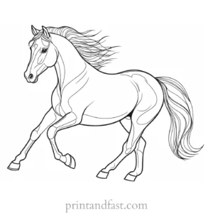 horse coloring page detailed