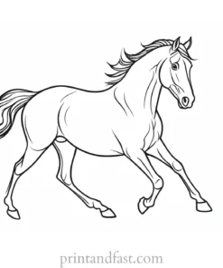 horse coloring page easy