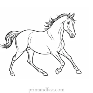 horse coloring page easy