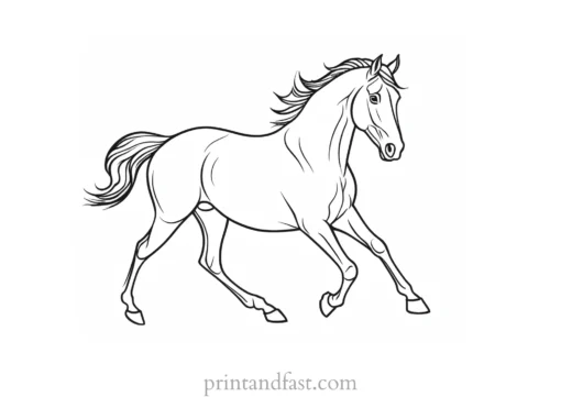 horse coloring page easy