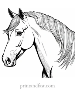 horse coloring page for adults