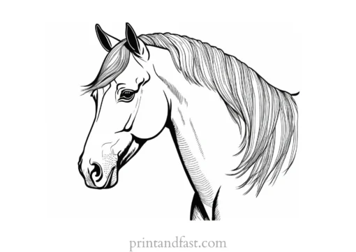 horse coloring page for adults