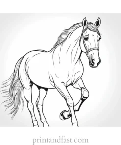 horse coloring page realistic