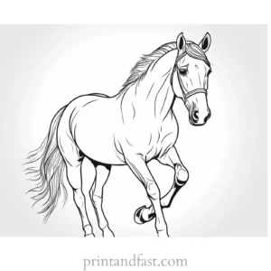 horse coloring page realistic