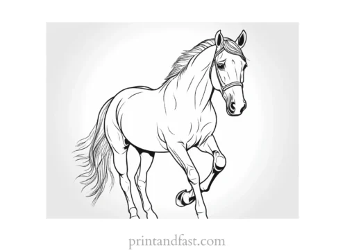 horse coloring page realistic