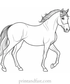 horse coloring page simple