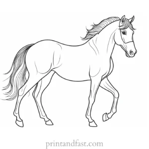 horse coloring page simple