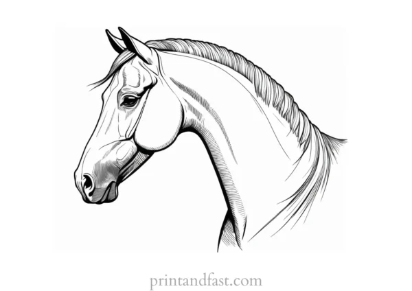 horse coloring page with border