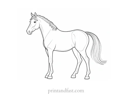 horse coloring page with farm animals