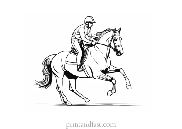 horse coloring page with horse rider