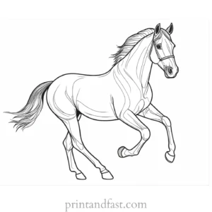 horse coloring page with instructions