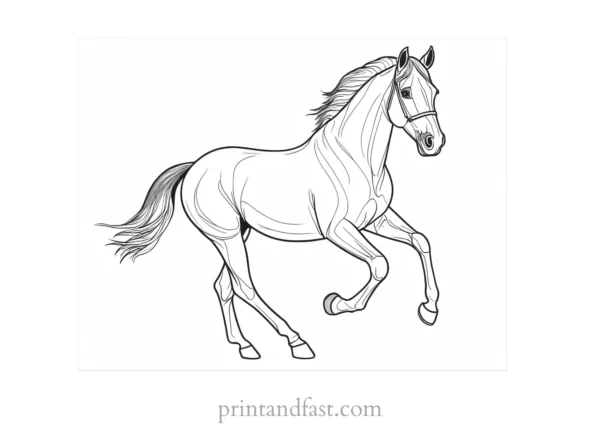 horse coloring page with instructions