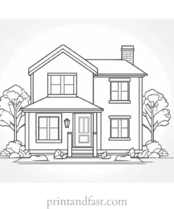 house coloring page for boys