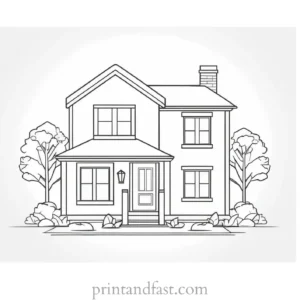 house coloring page for boys