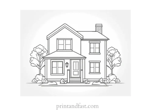 house coloring page for boys