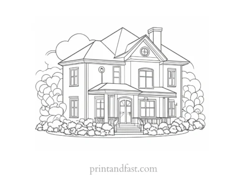 house coloring page for girls