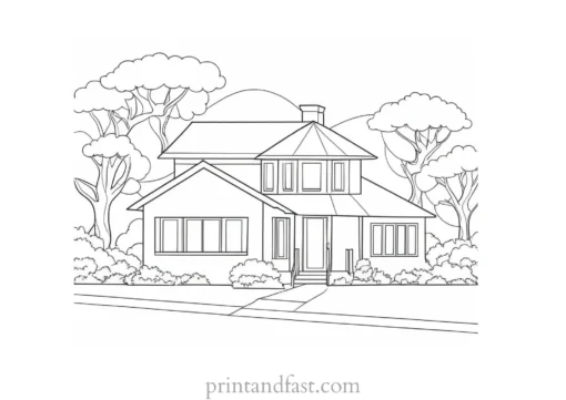 house coloring page for preschoolers