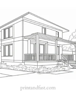 house coloring page for teens