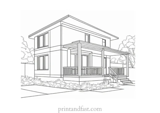 house coloring page for teens