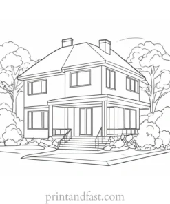 house coloring page free