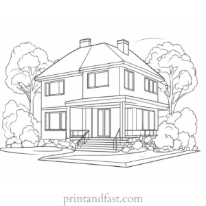 house coloring page free