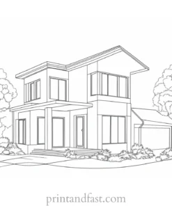 house coloring page online