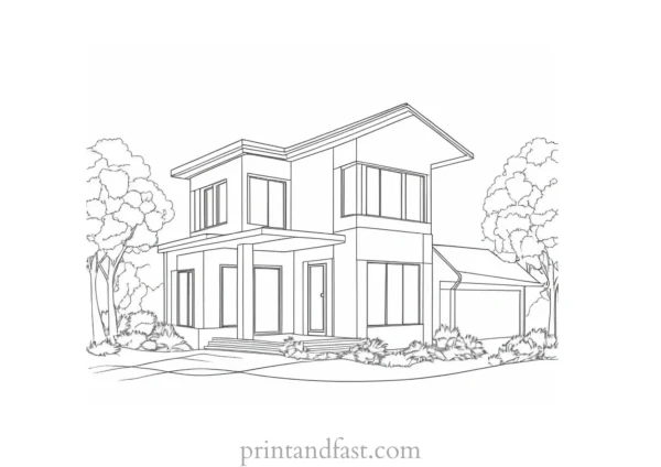 house coloring page online