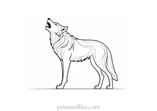 howling wolf coloring page